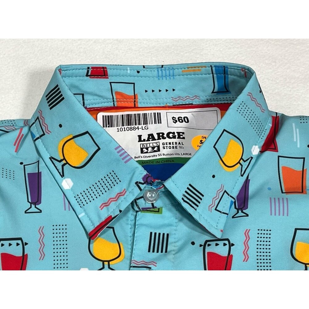 Bell’s Brewery Button Up Shirt Men Large Craft Beer Glass Print - Picture 7 of 13